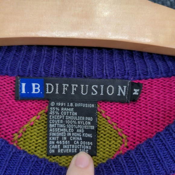 I.B. Diffusion Women's Pullover Sweater Multicolor Size M Geometric Colorful120 - Picture 14 of 14